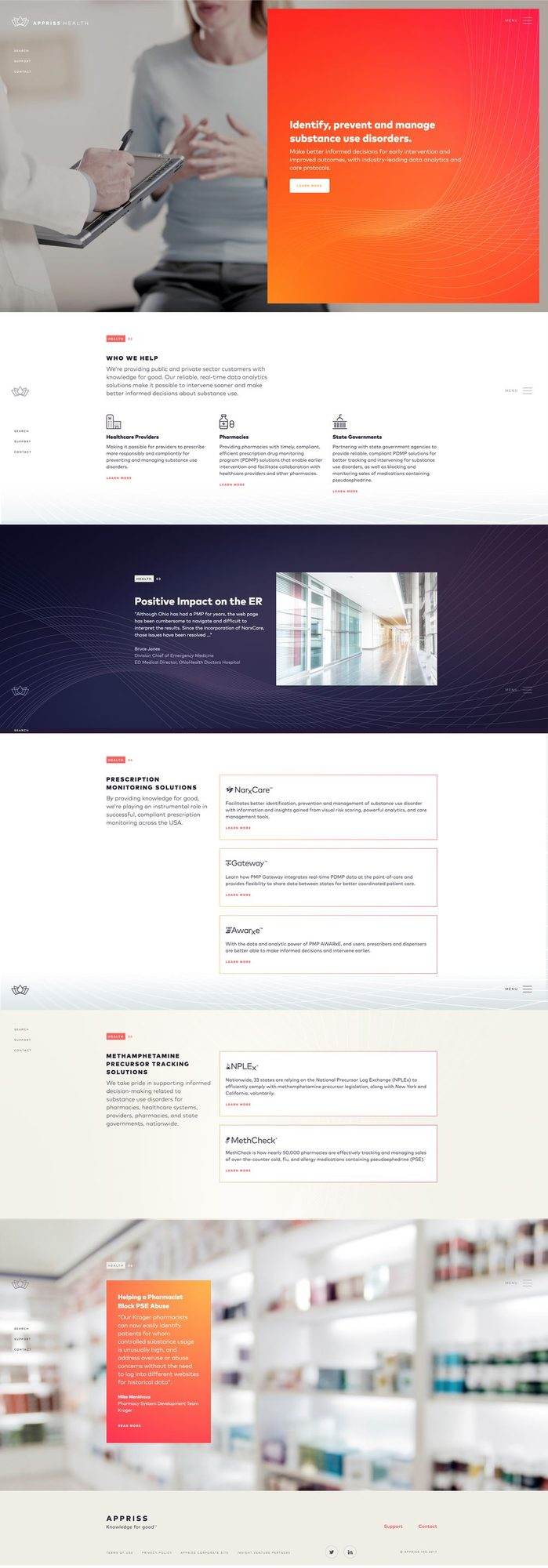 Appriss direction two, Line + Wave: a full page layout with the line and wave pattern