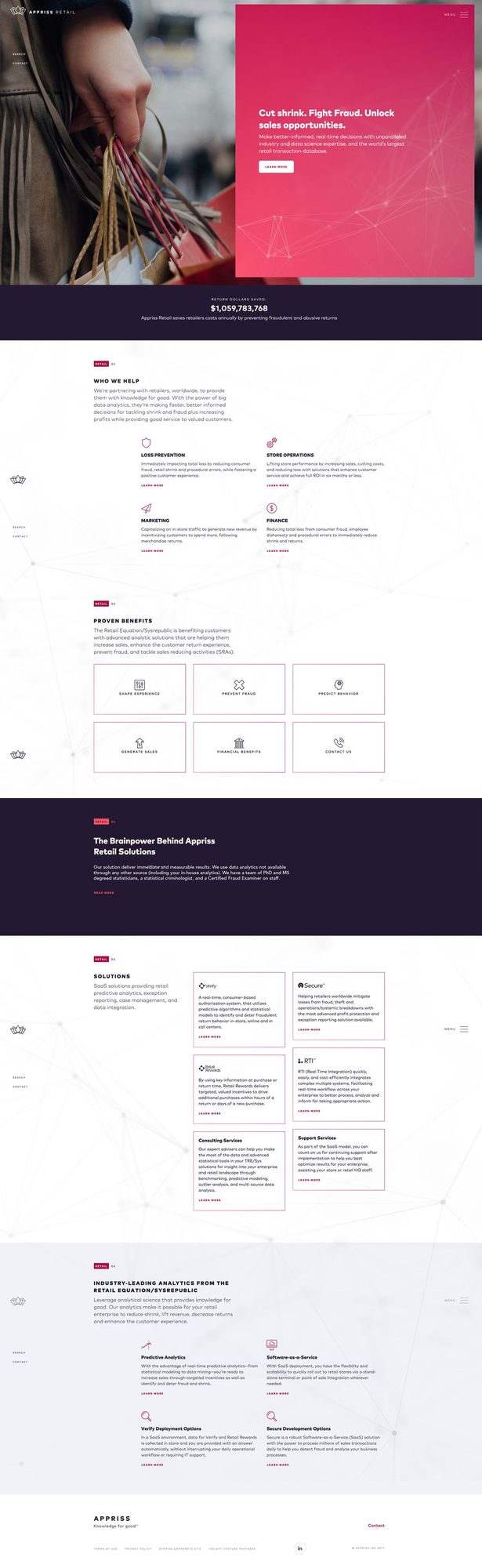 Appriss direction three, Line + Dot: a full page layout with the line and dot pattern