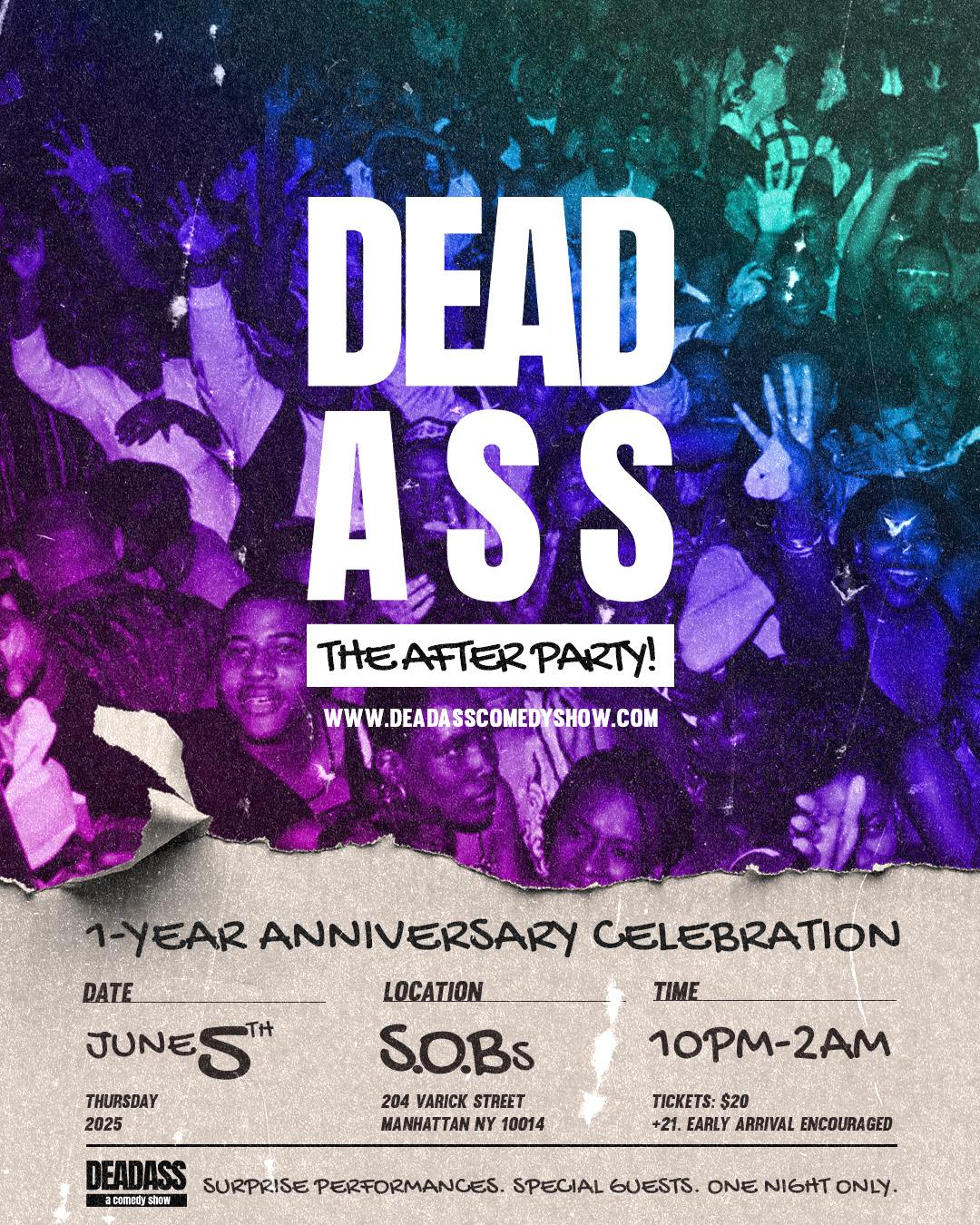 The after party flyer for the one year anniversary celebration