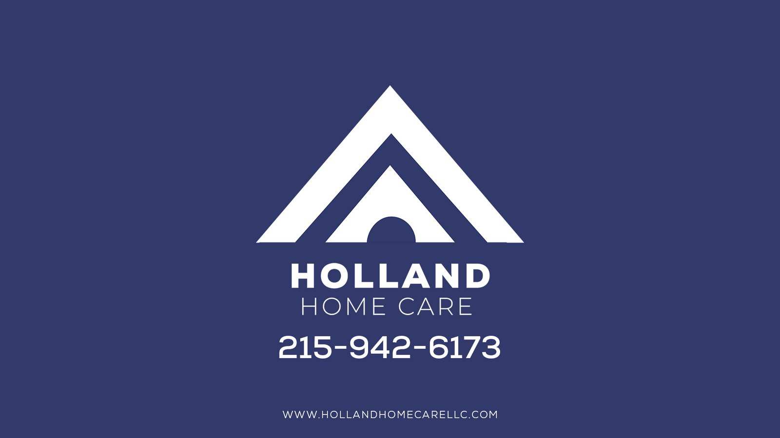 The Holland Home Care mark in white on navy