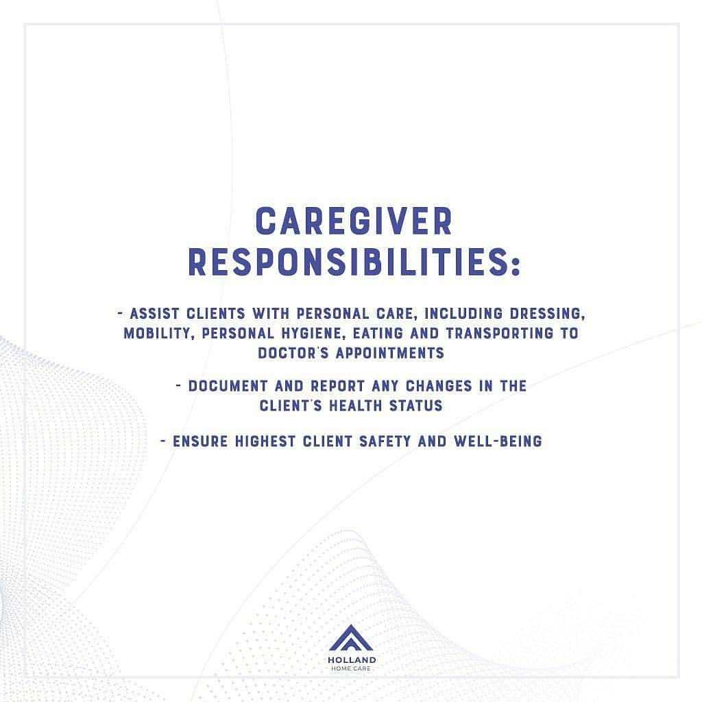 Social post listing caregiver responsibilities