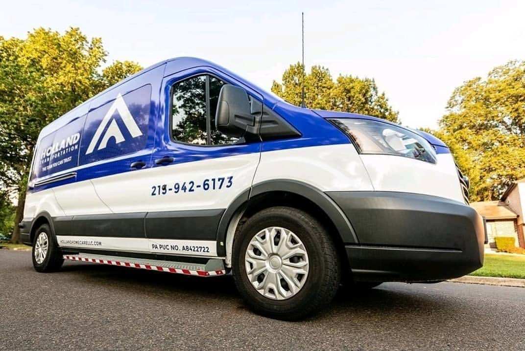 The same van from the front quarter