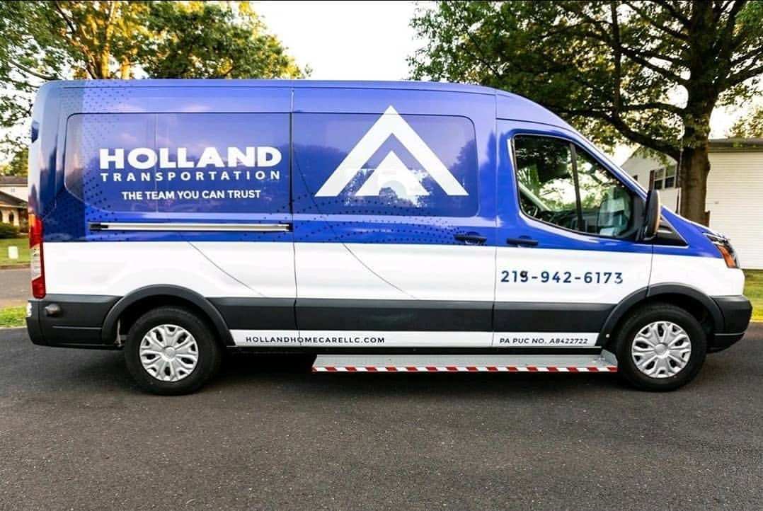 The same van from the side