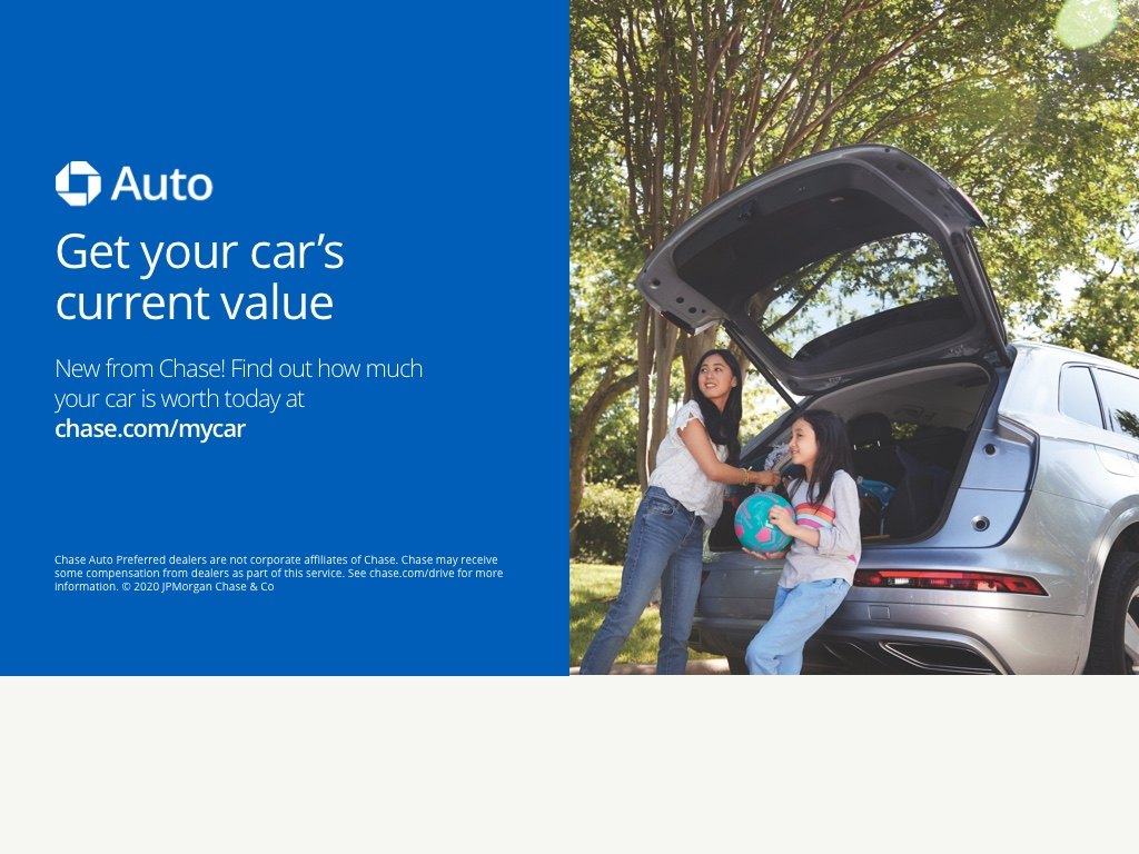Chase ATM screen: Auto, Get your car’s current value