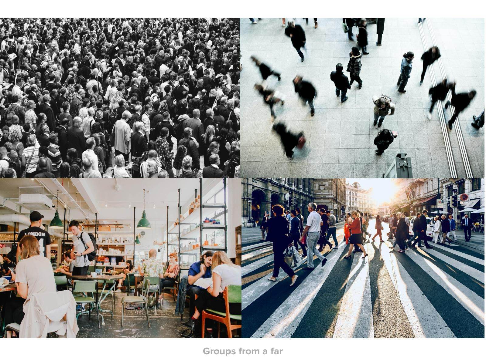 Photo direction: groups from afar, crowds and street scenes