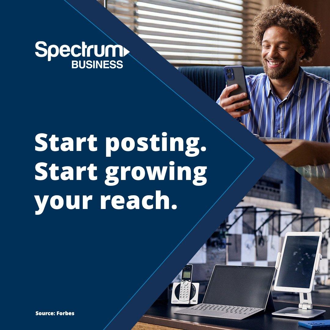 Spectrum Business square post: Start posting. Start growing your reach.