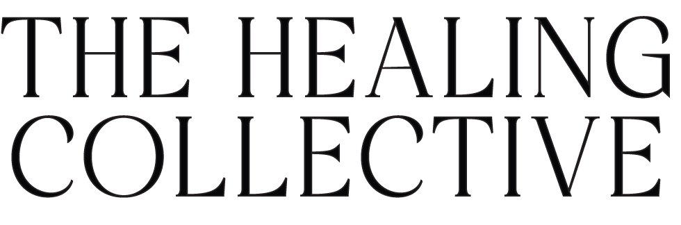 Concept: The Healing Collective set on one line in a light serif