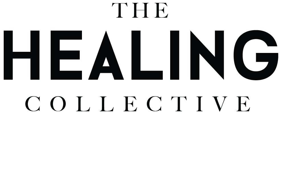 Concept: The Healing Collective stacked in a wide bold sans
