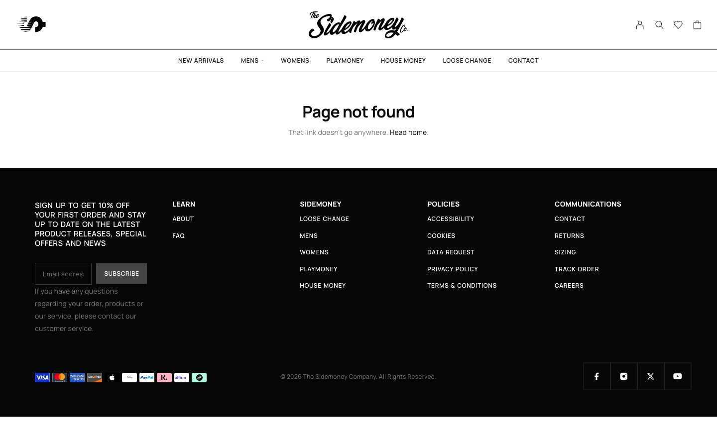sidemoney.co, Page not found page, Desktop