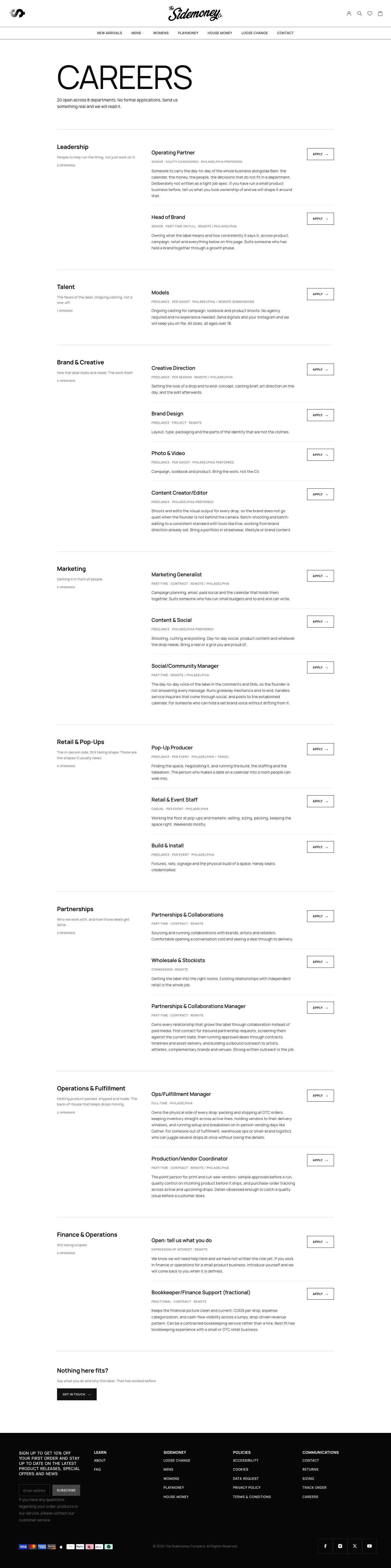 sidemoney.co, Careers page, Desktop