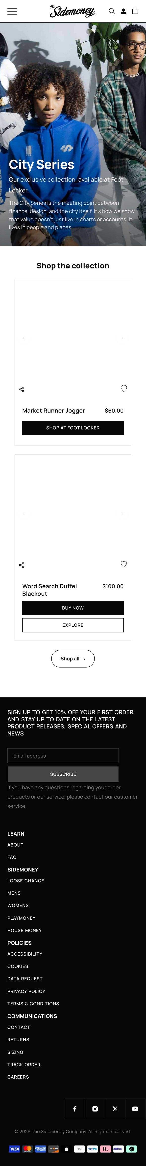 sidemoney.co, City Series category page, Mobile