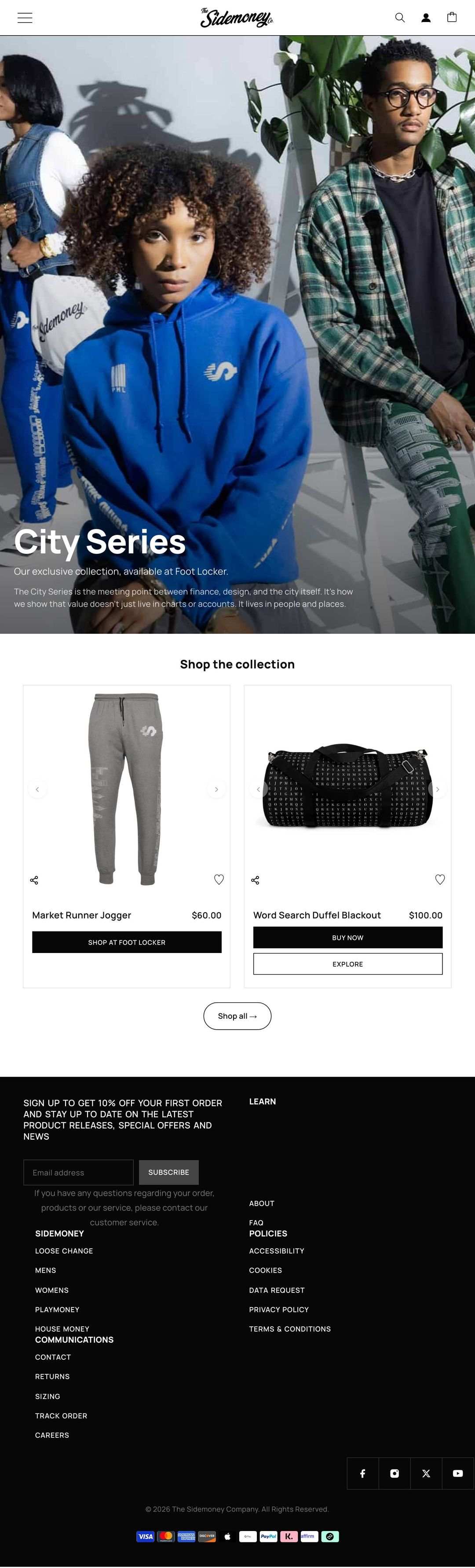 sidemoney.co, City Series category page, Tablet