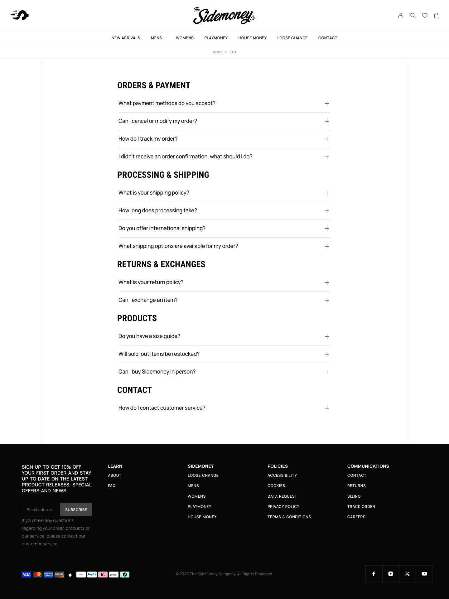sidemoney.co, FAQ page, Desktop