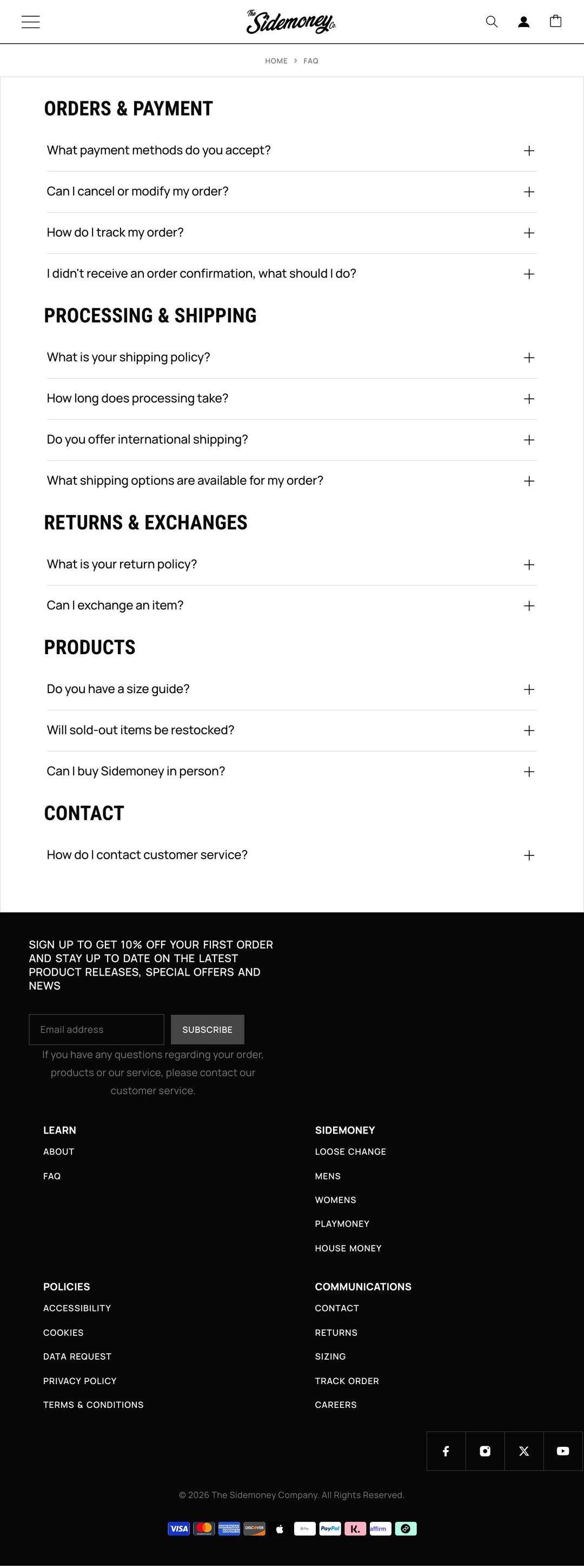 sidemoney.co, FAQ page, Tablet