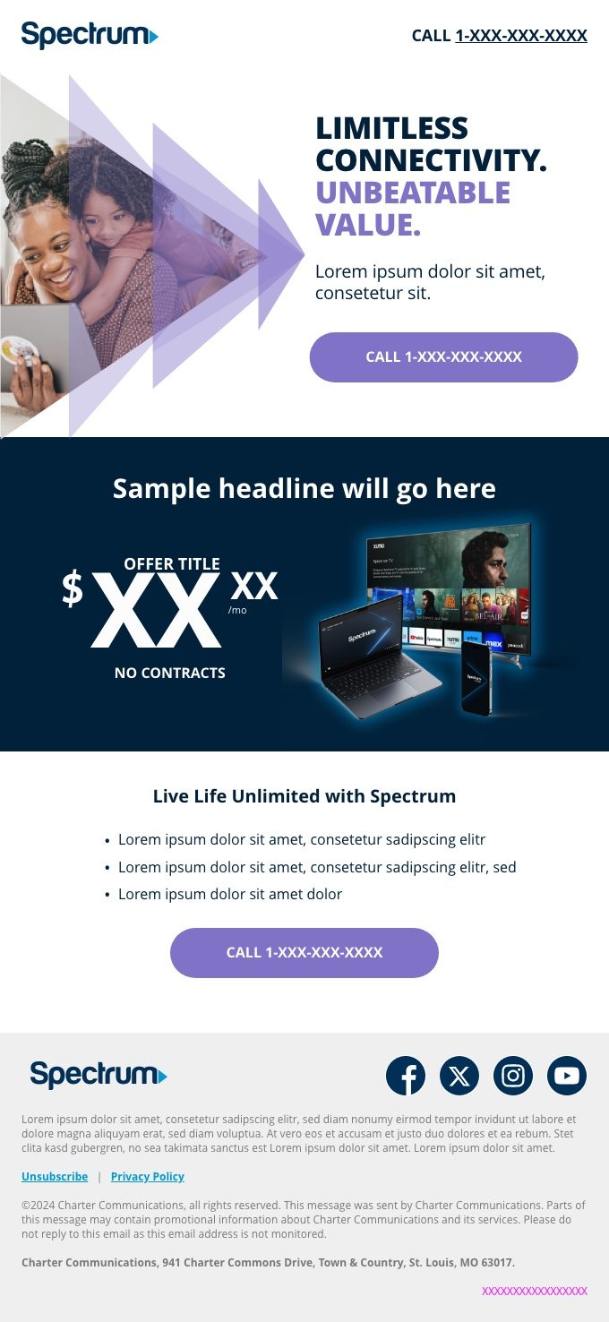 Spectrum rebrand email exploration, Angular 03, light mode