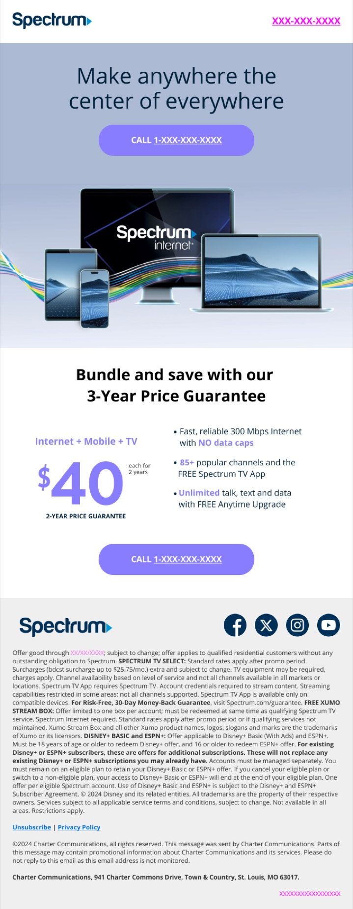 Spectrum ribbon-direction email, Live Life Unlimited 01