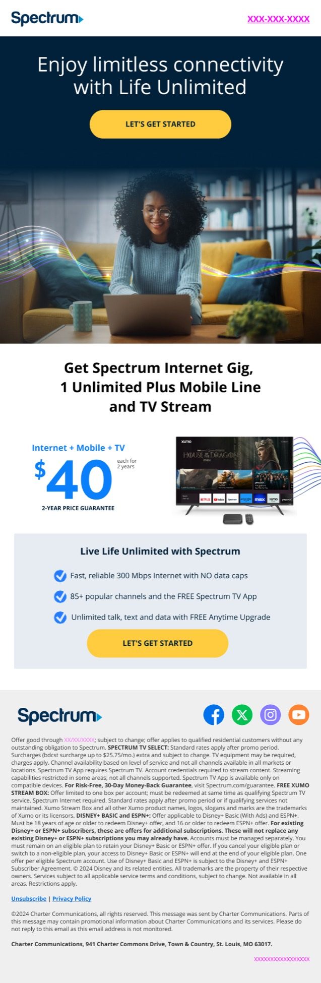 Spectrum ribbon-direction email, Live Life Unlimited 02