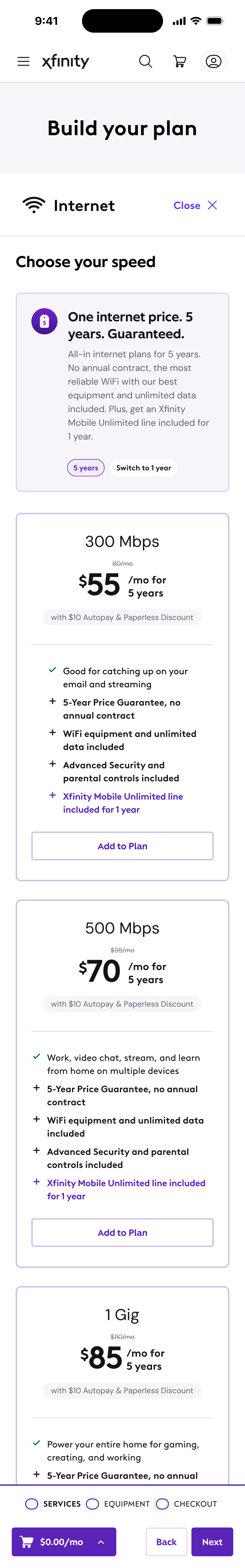 Plan builder mobile, current live state