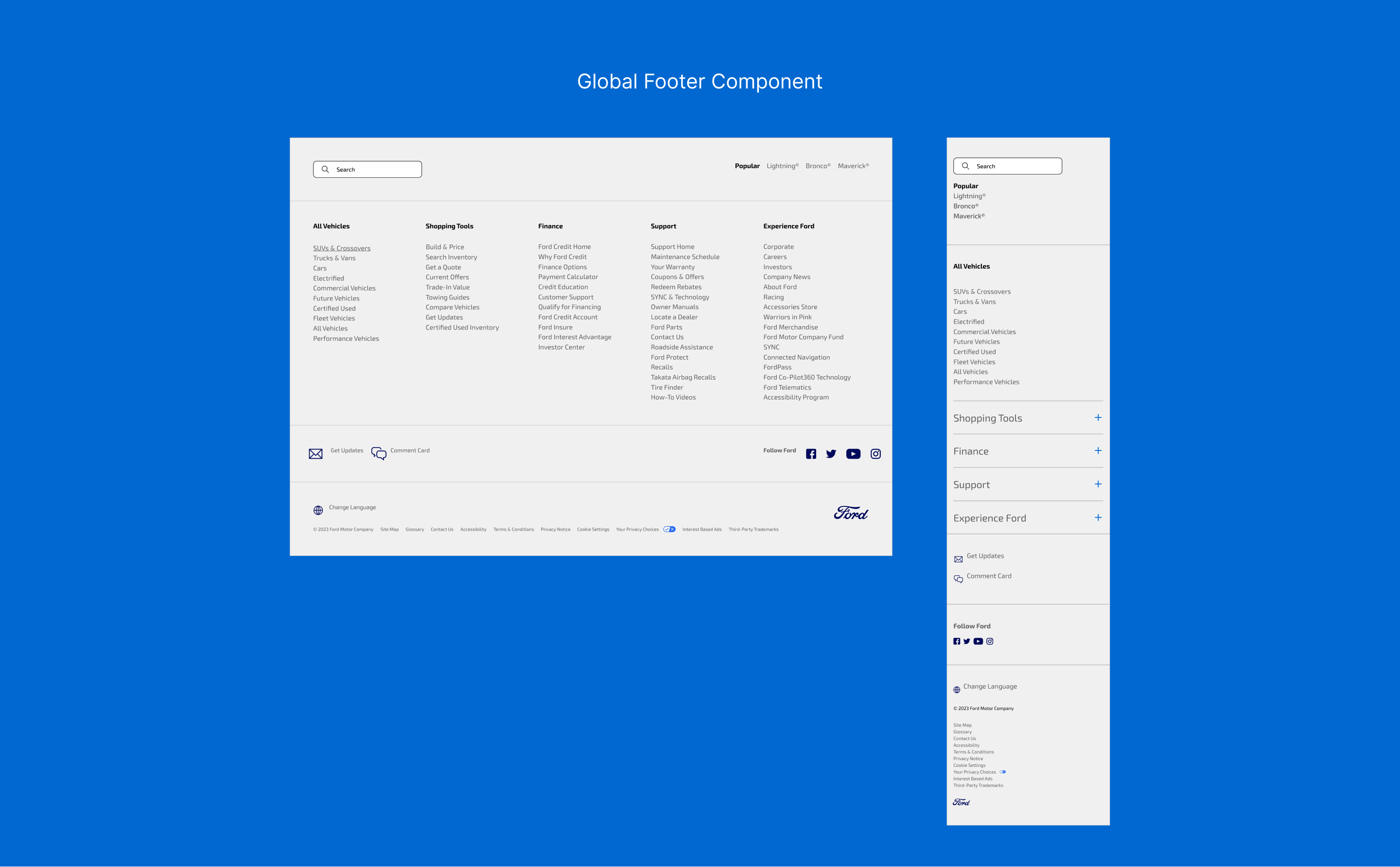 Global Footer component