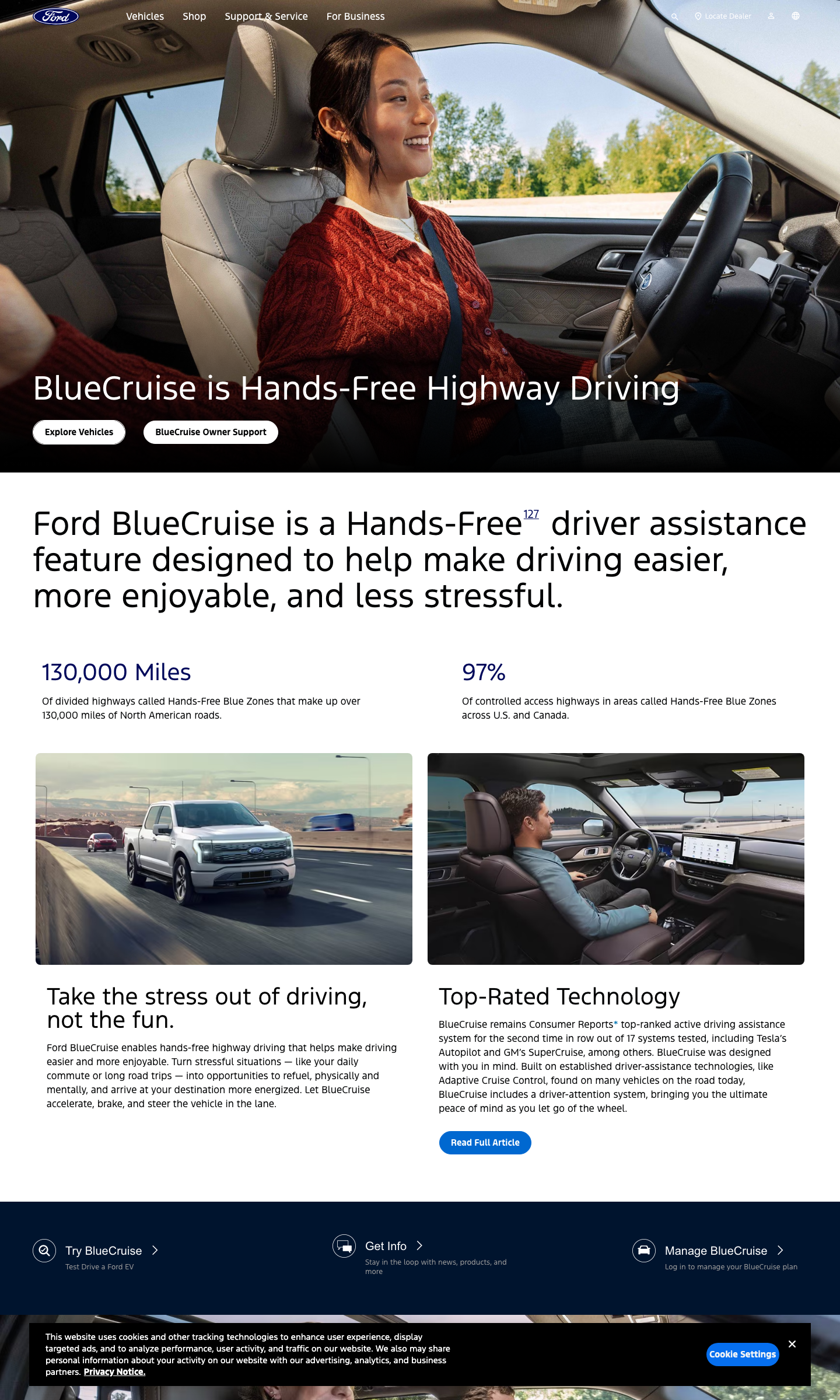BlueCruise hands-free driving