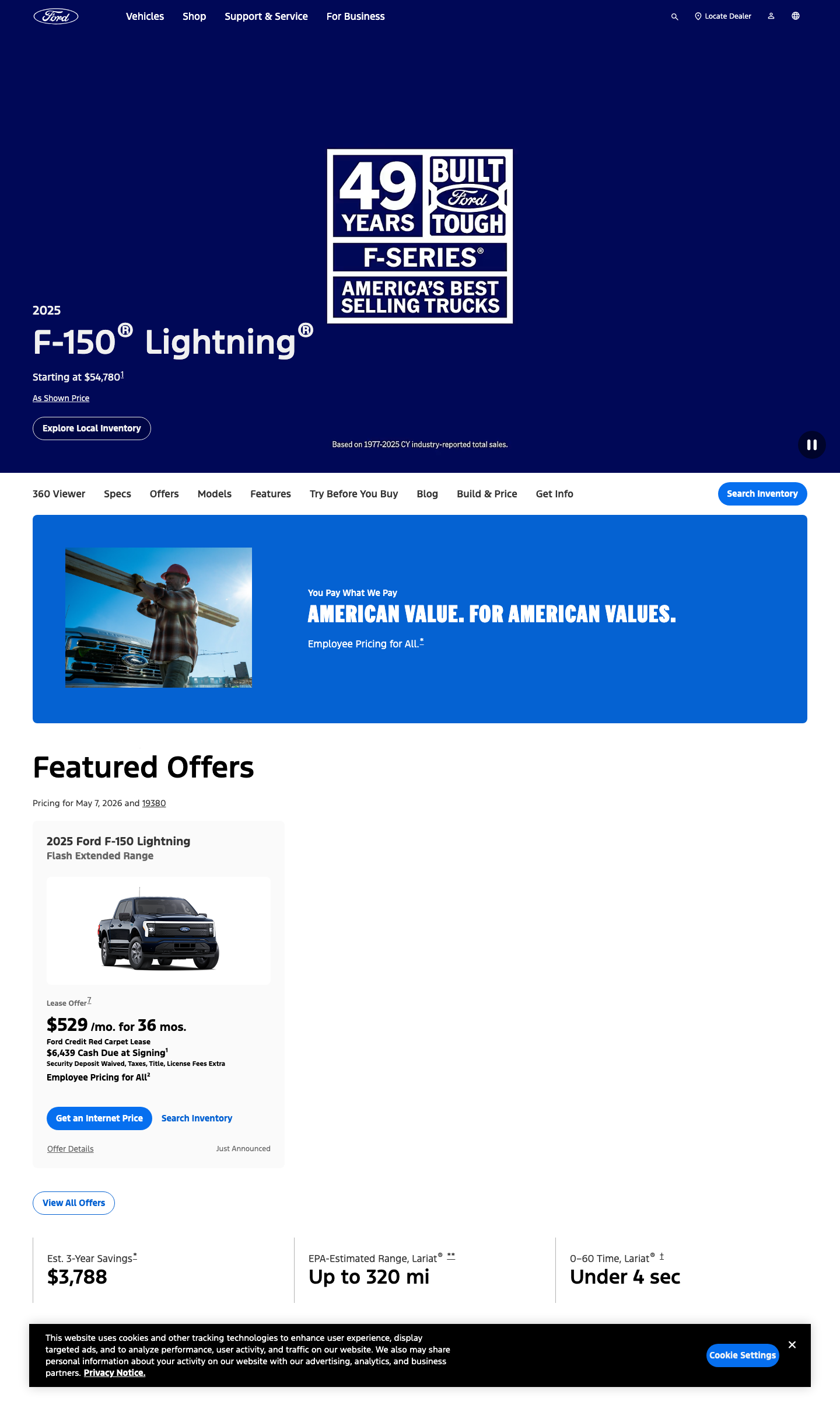 F-150 Lightning truck page