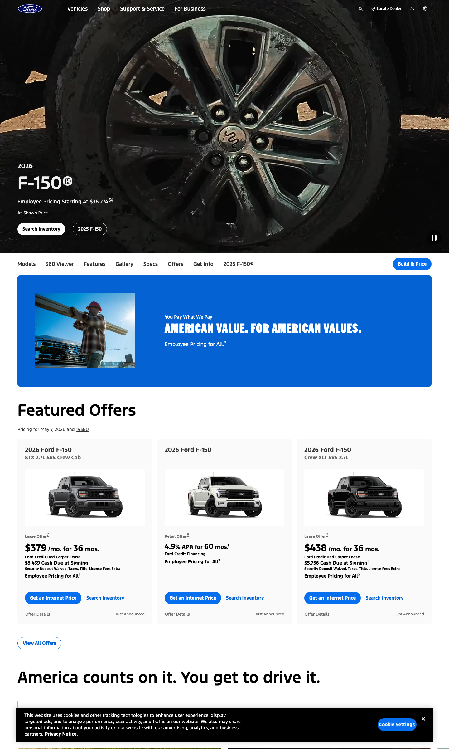 Ford F-150 truck page