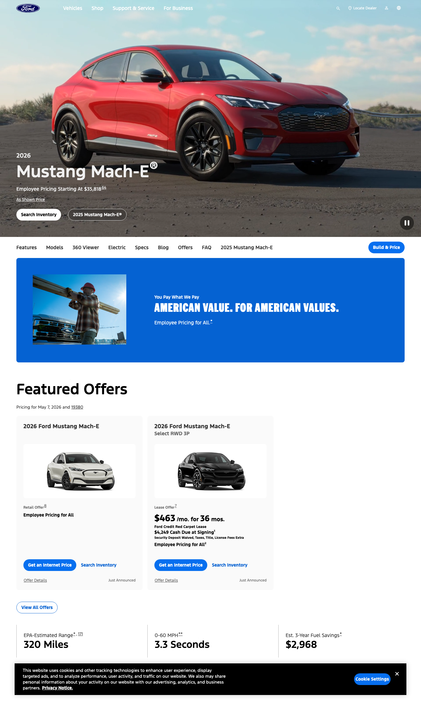 Mustang Mach-E vehicle page