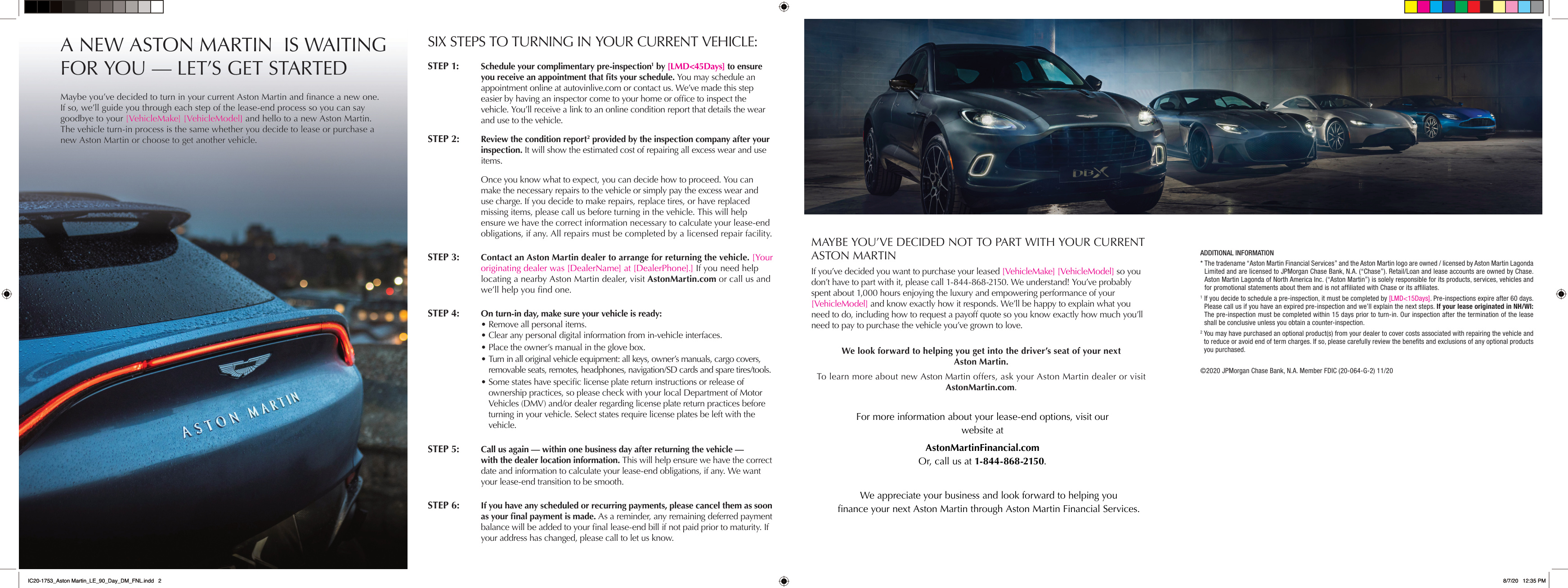 Aston Martin × Chase direct mail, inside