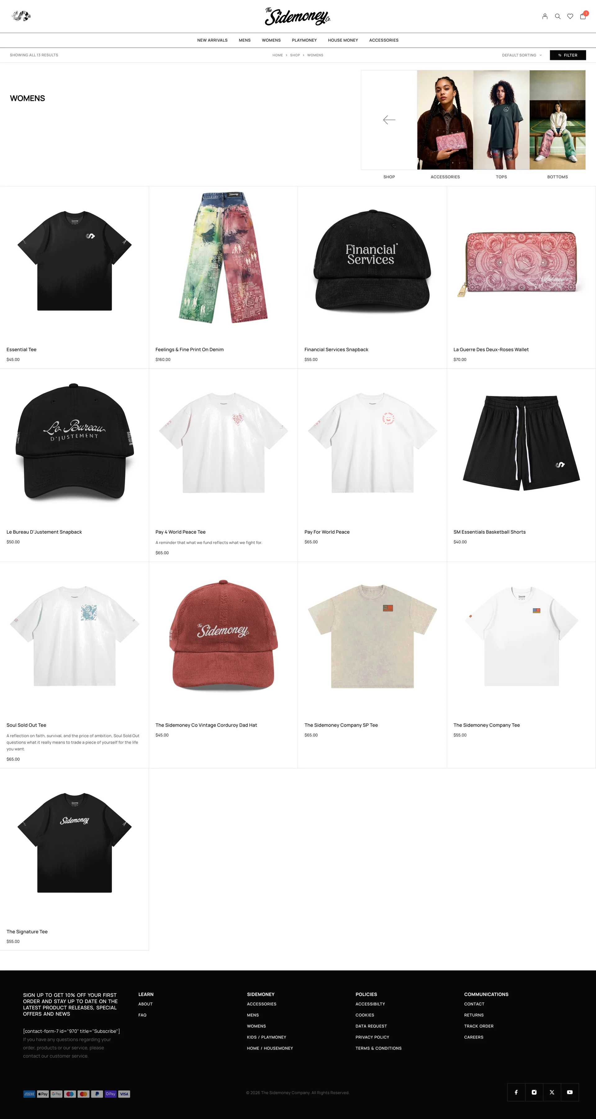 Shop page · live site