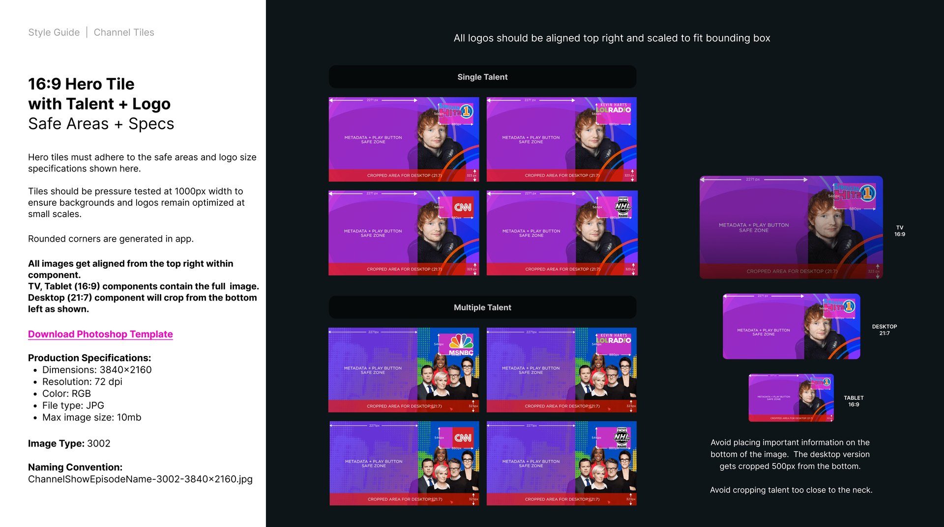 Style guide, channel tiles, page 12