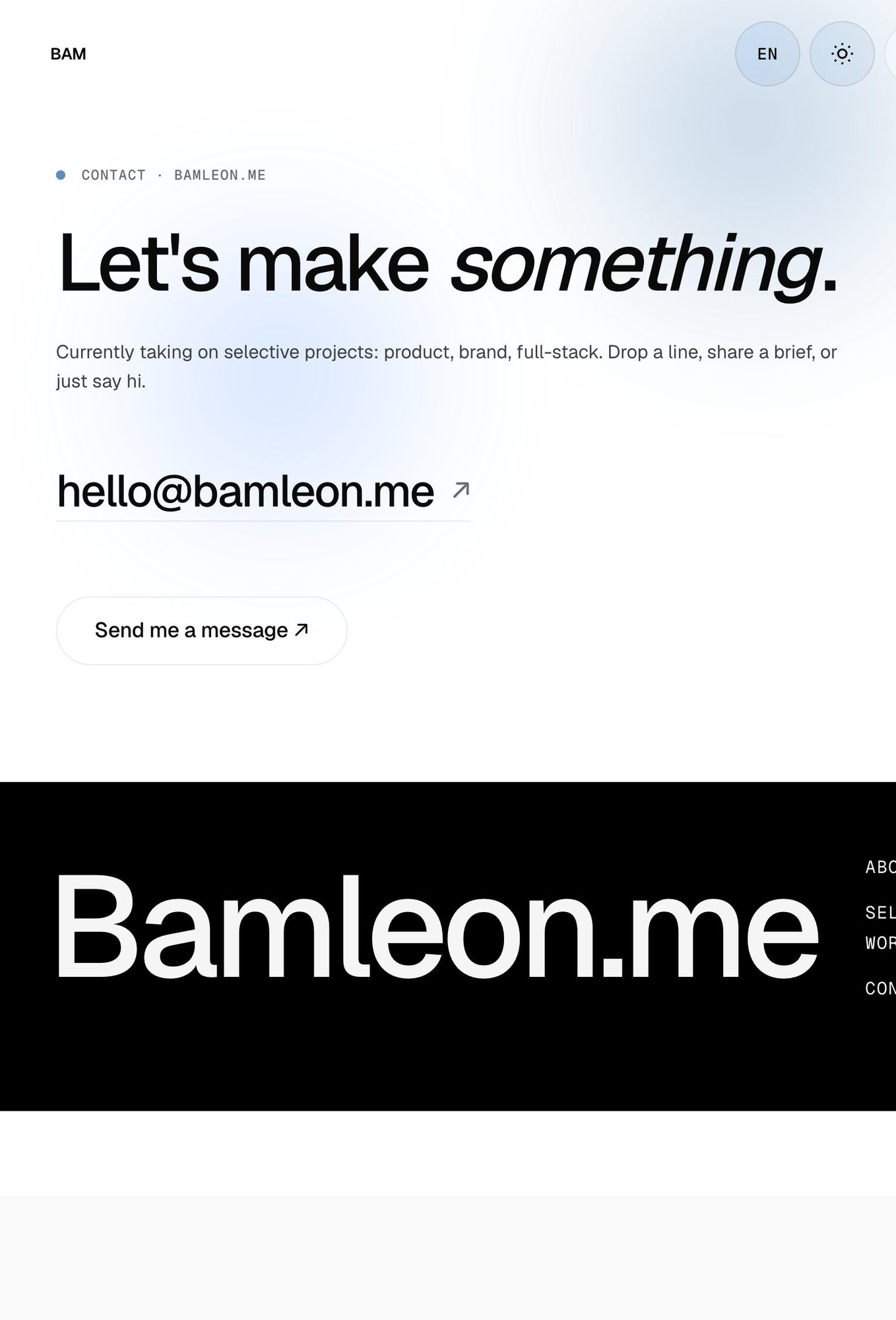 bamleon.me, Contact, Tablet