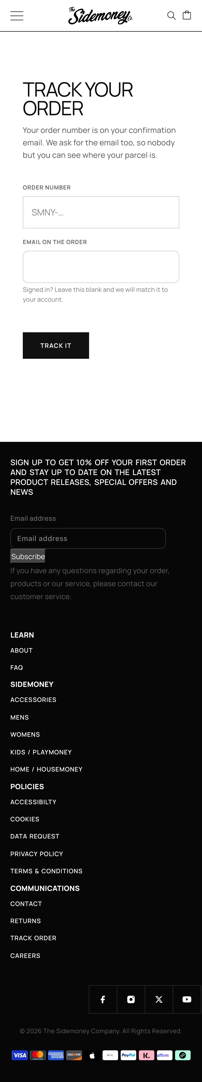 Order tracking, phone