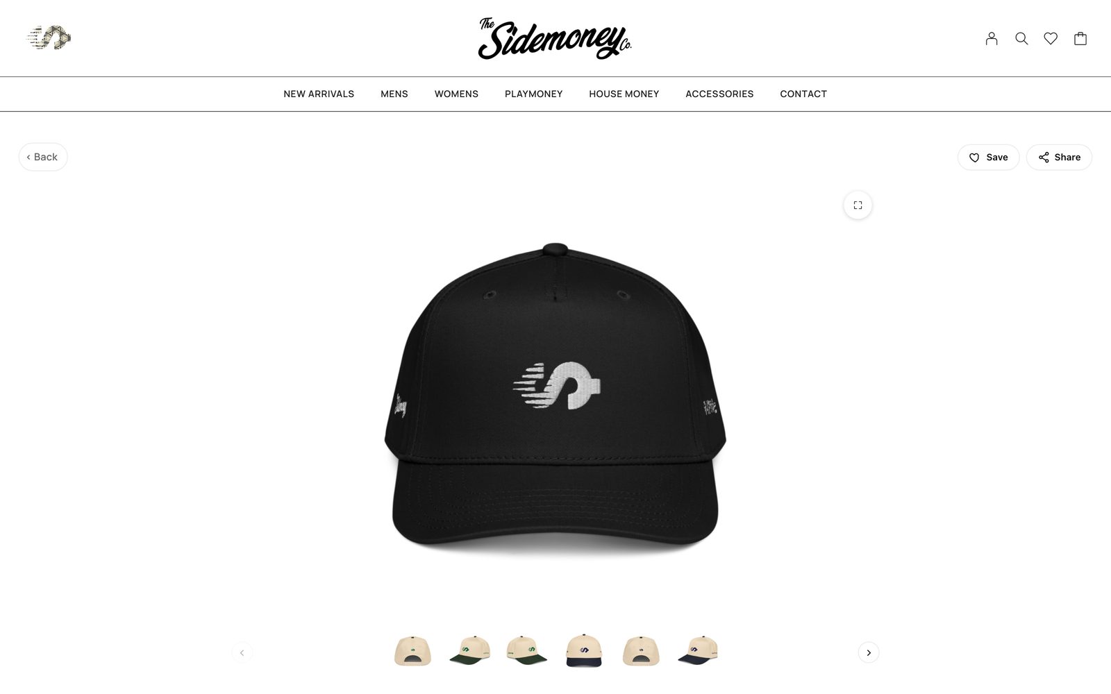 Product page, clustered snapback