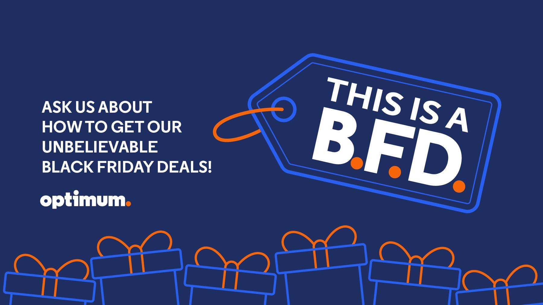 B.F.D. tag with gift boxes