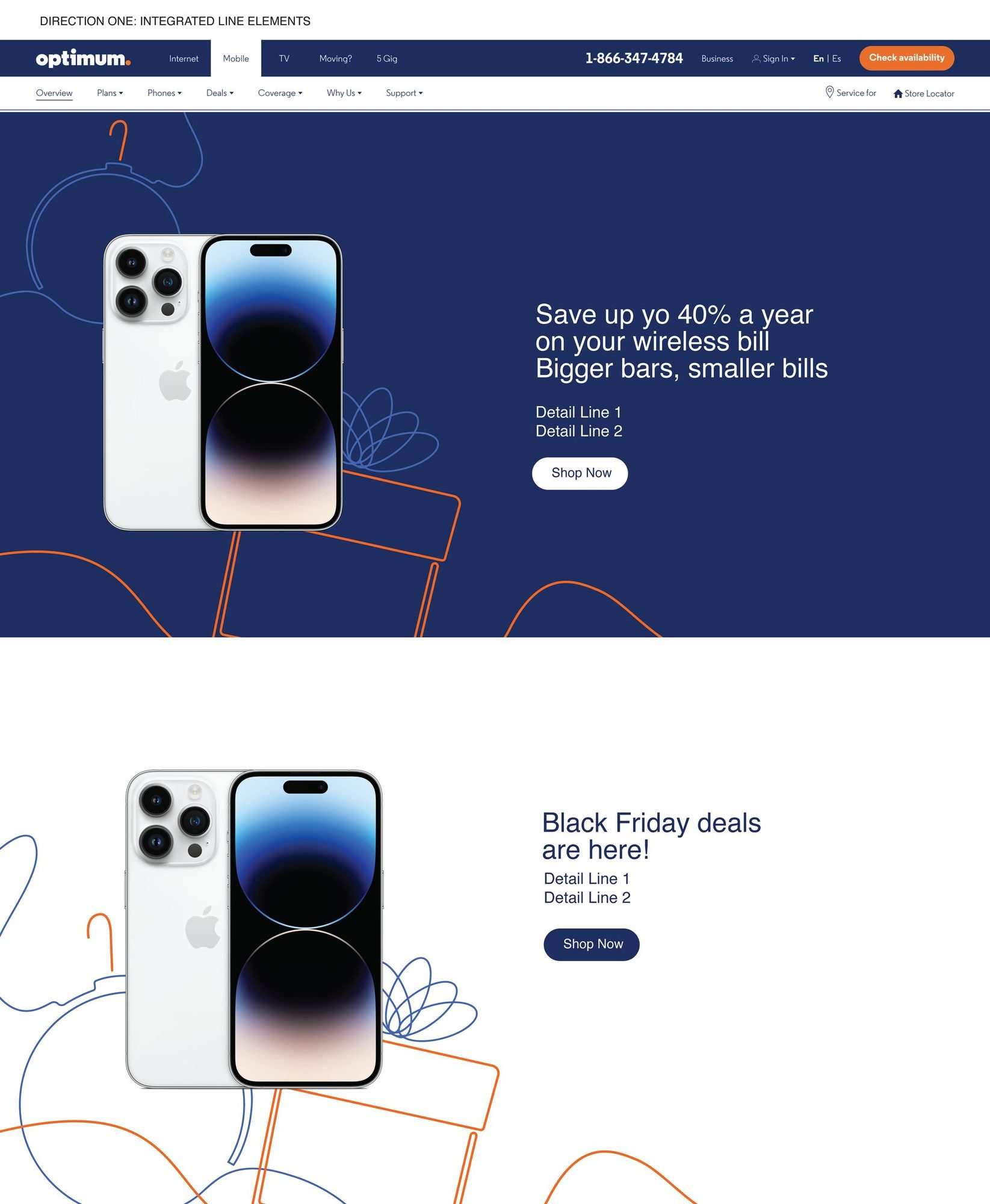 Direction one: integrated line elements