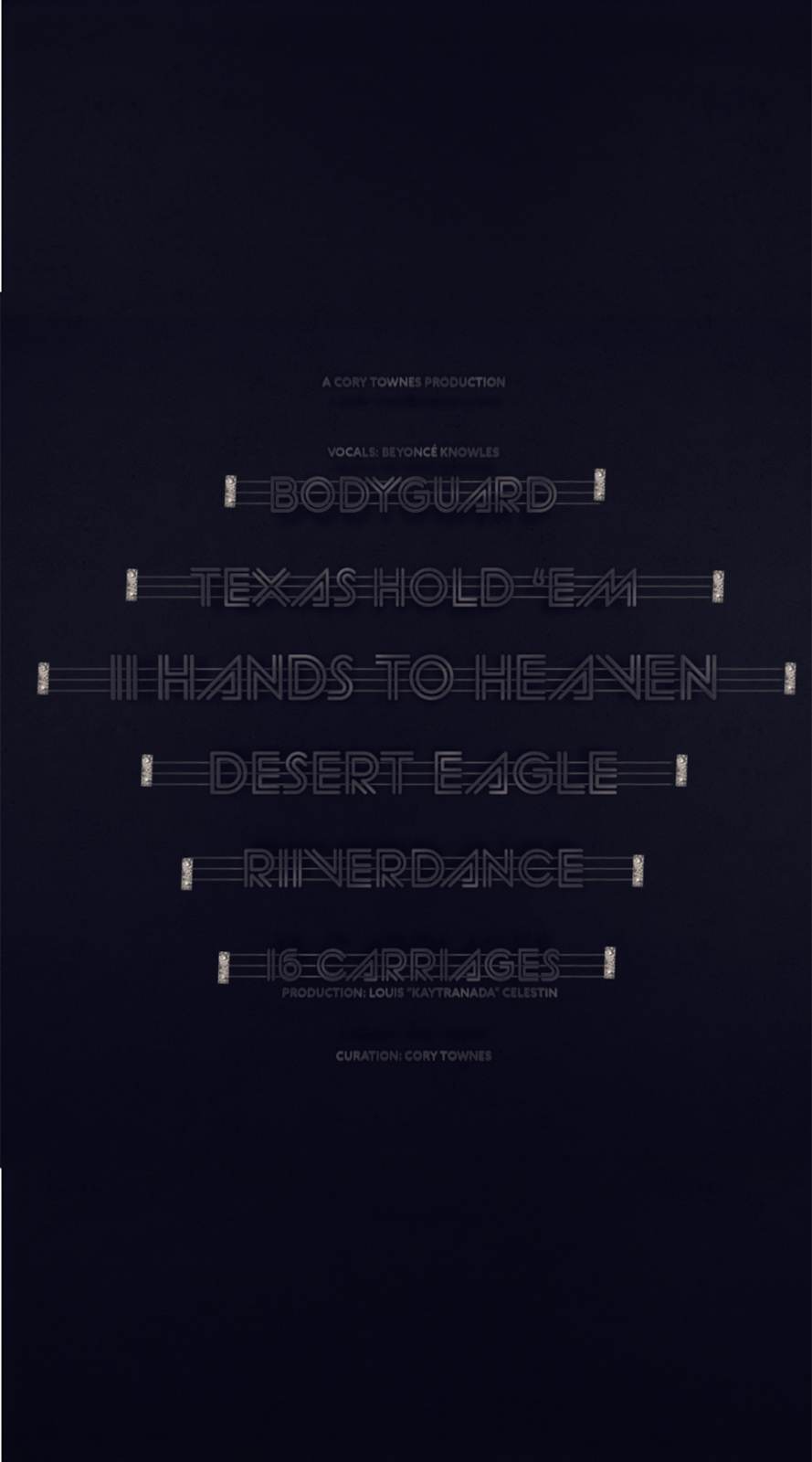 Tracklist card, unlit