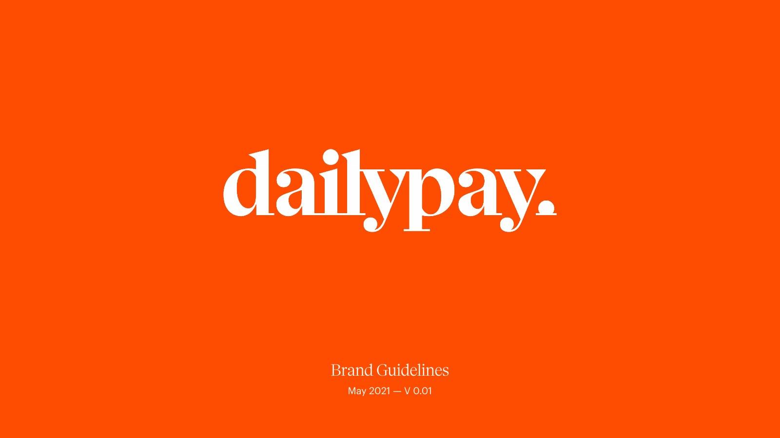 DailyPay Brand Guidelines, the cover