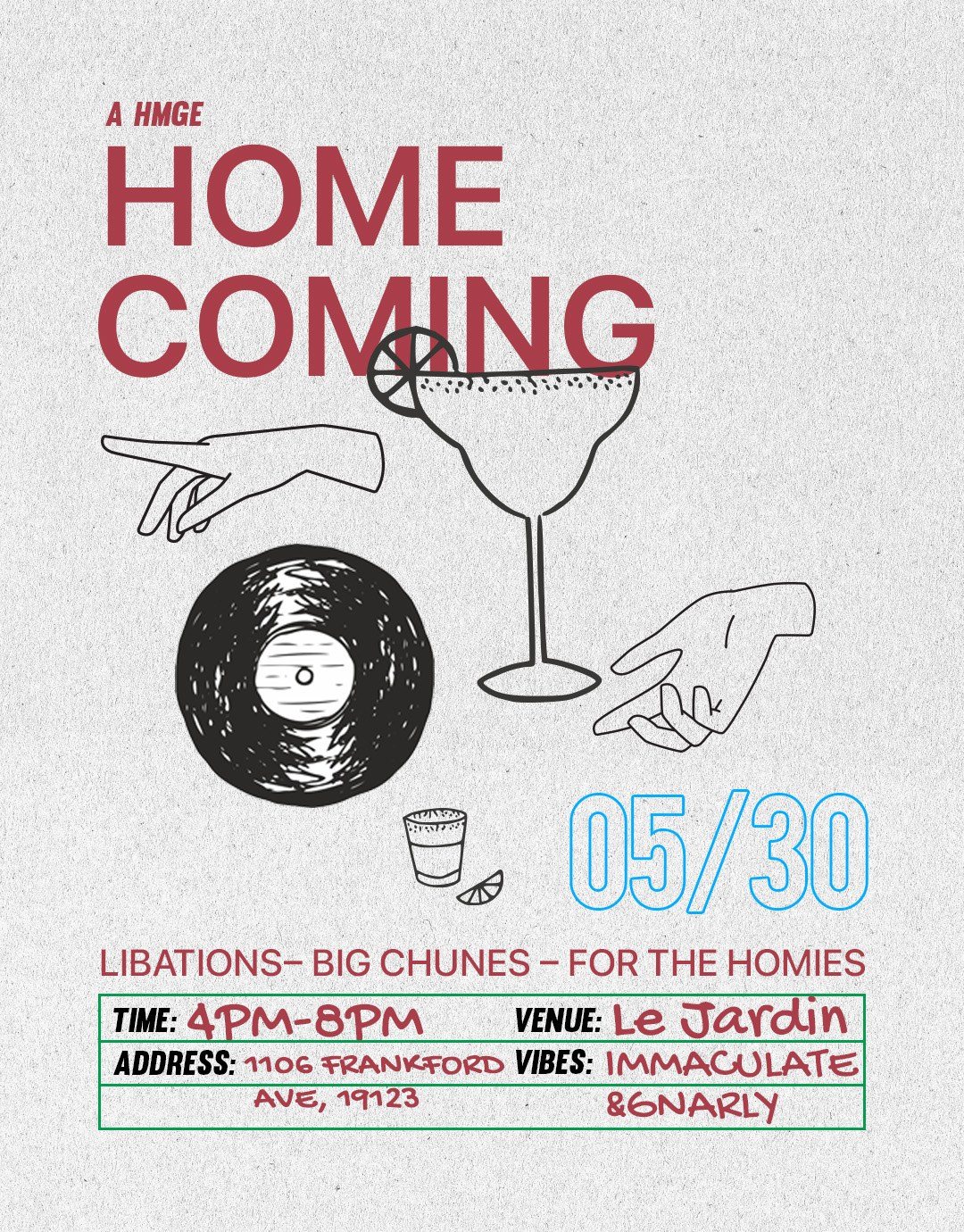 Homecoming flyer, wine
