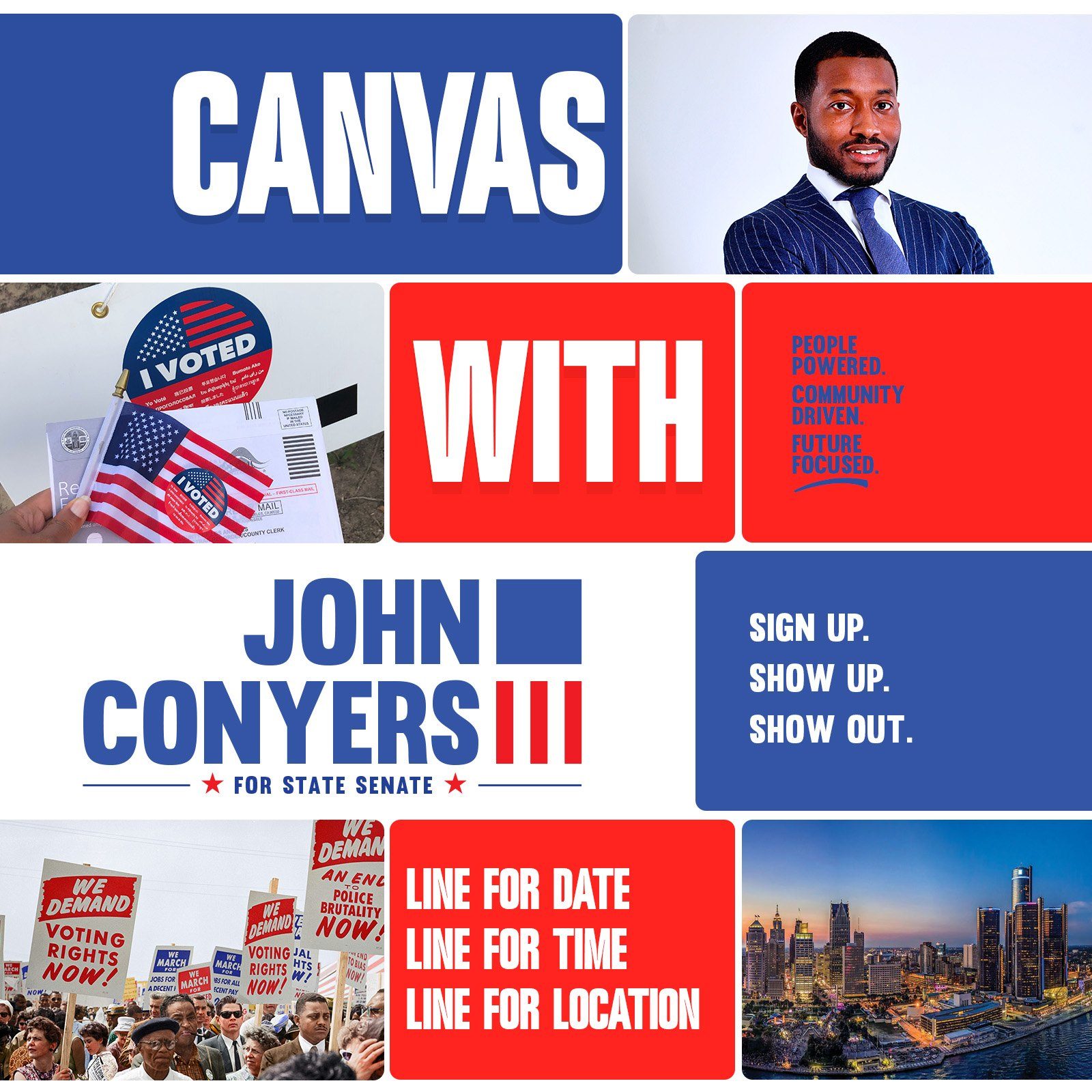 Canvas with Conyers, version A, square