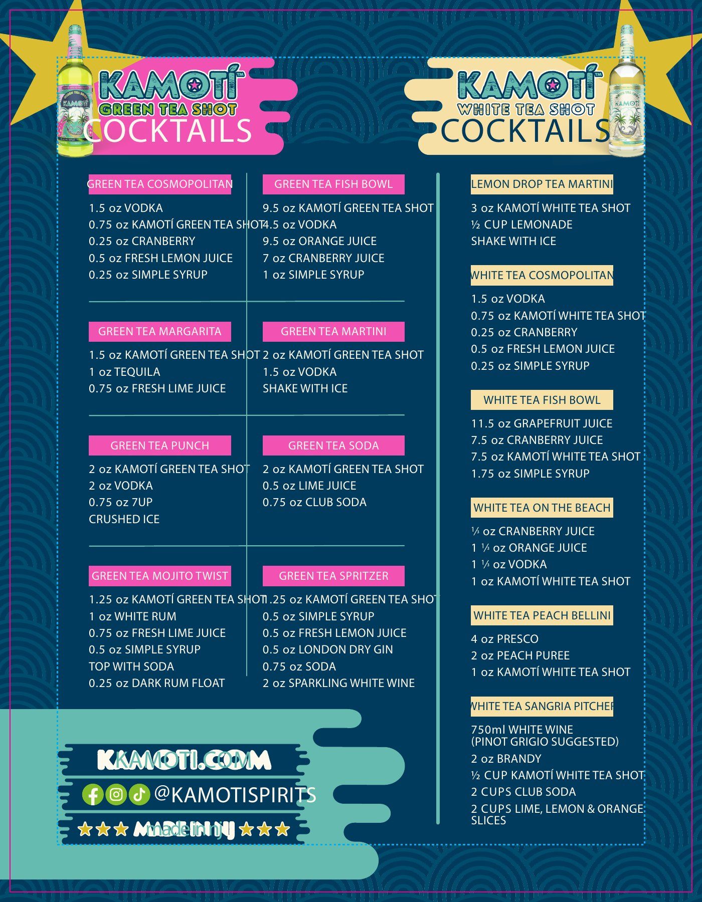 Cocktail menu