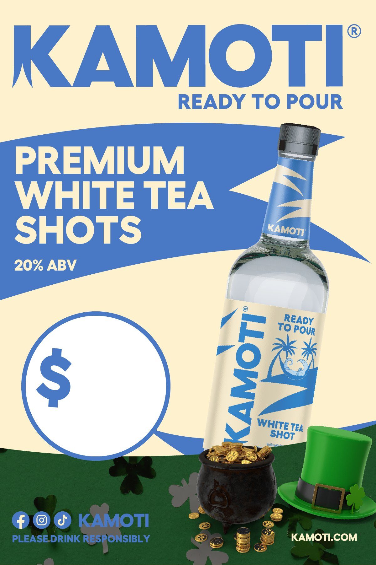 St. Patrick’s Day, poster, white tea