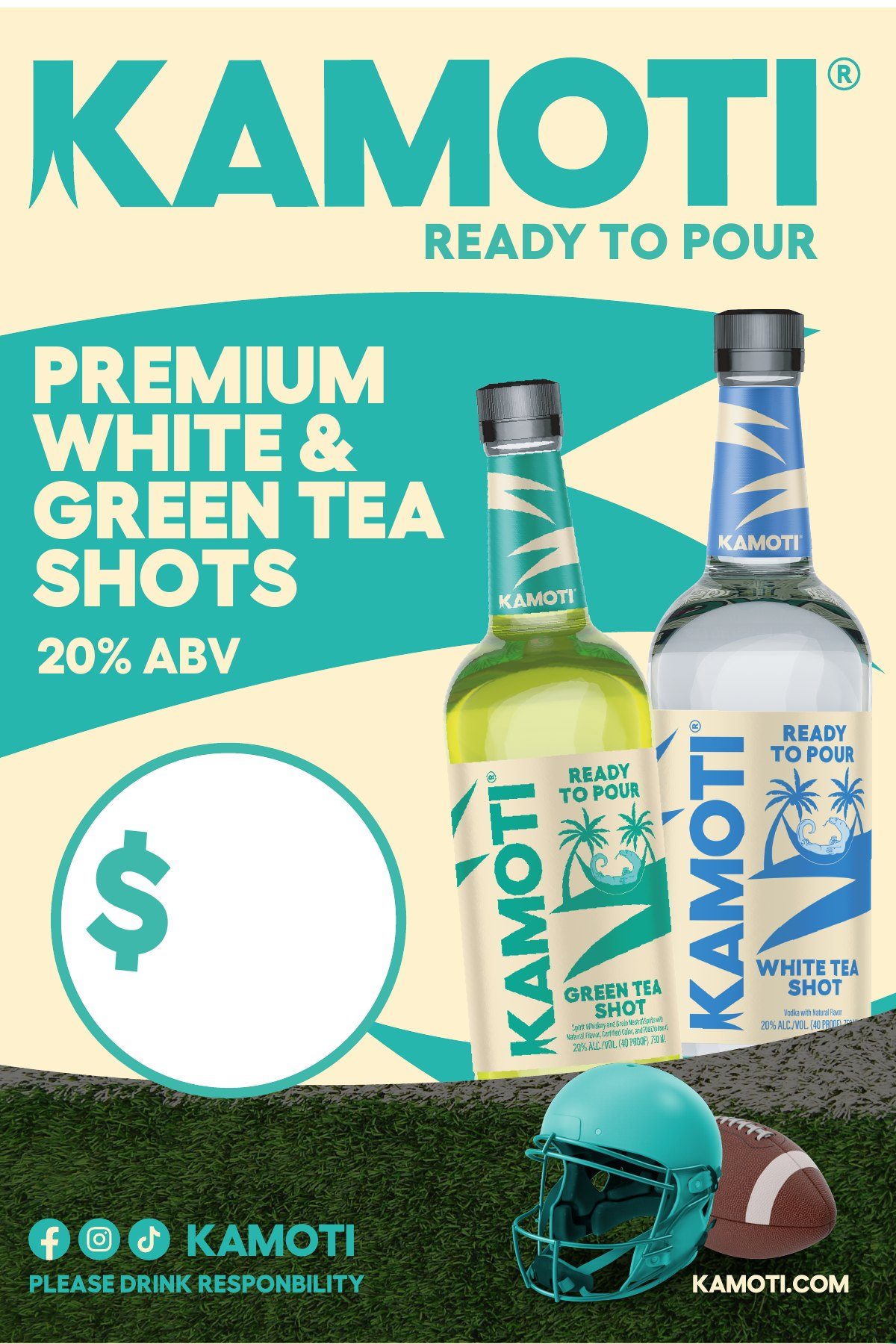 Super Bowl, poster, green and white tea