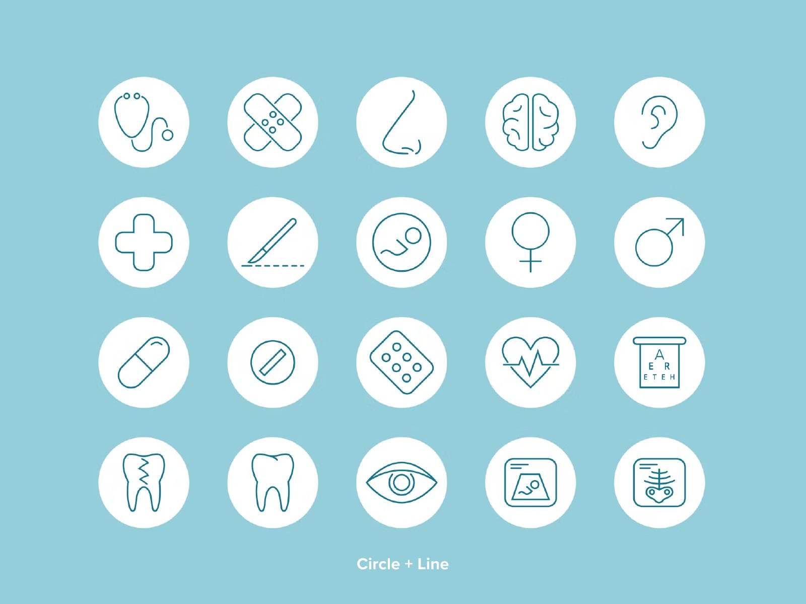 Iconography direction: circle and line