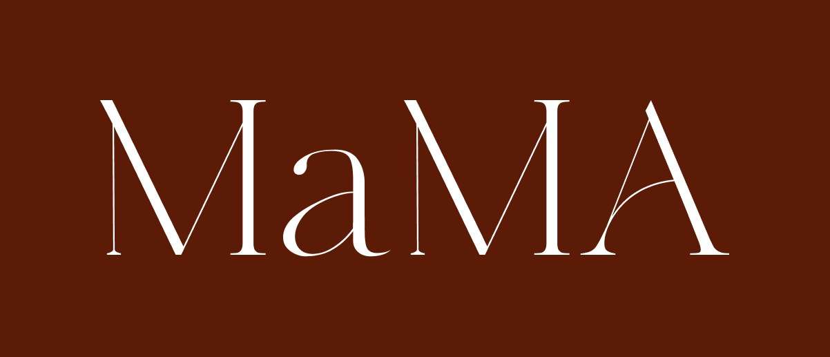 The wordmark in oxblood