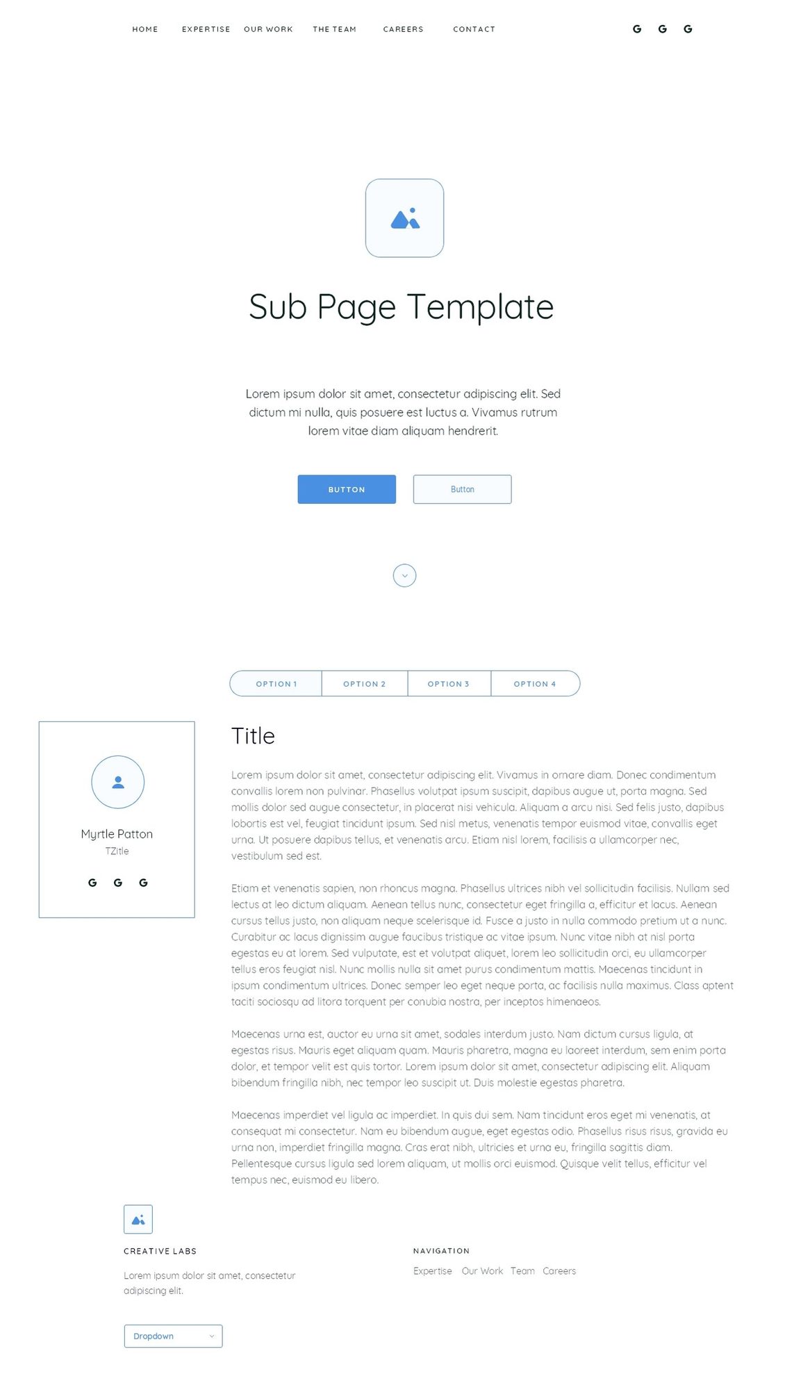 Sub page template