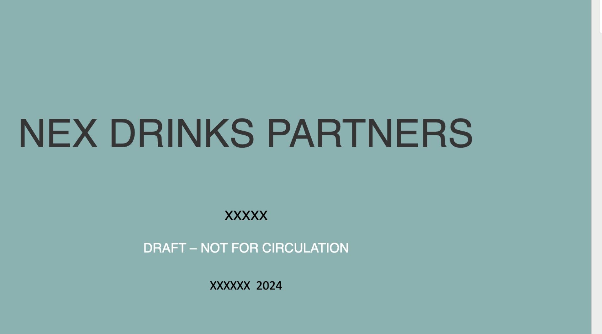 The draft cover the fund was working from