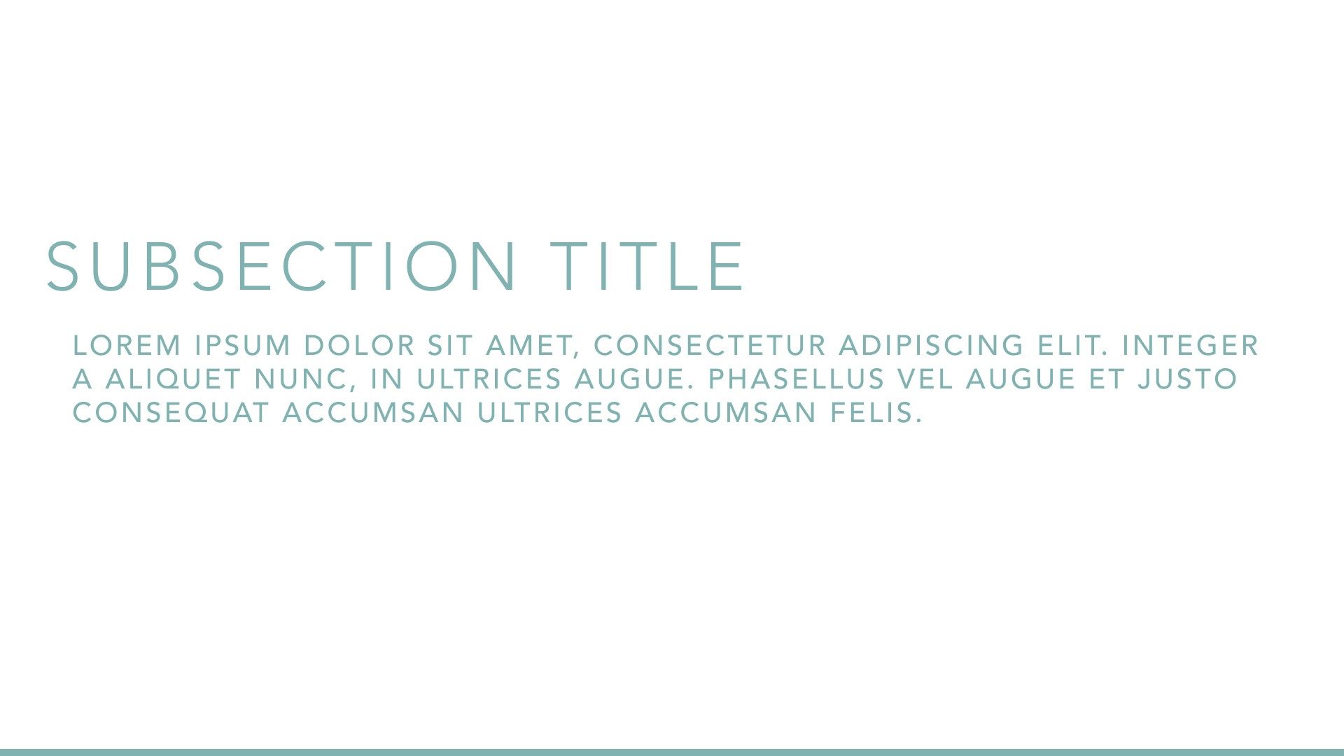 Subsection, centred