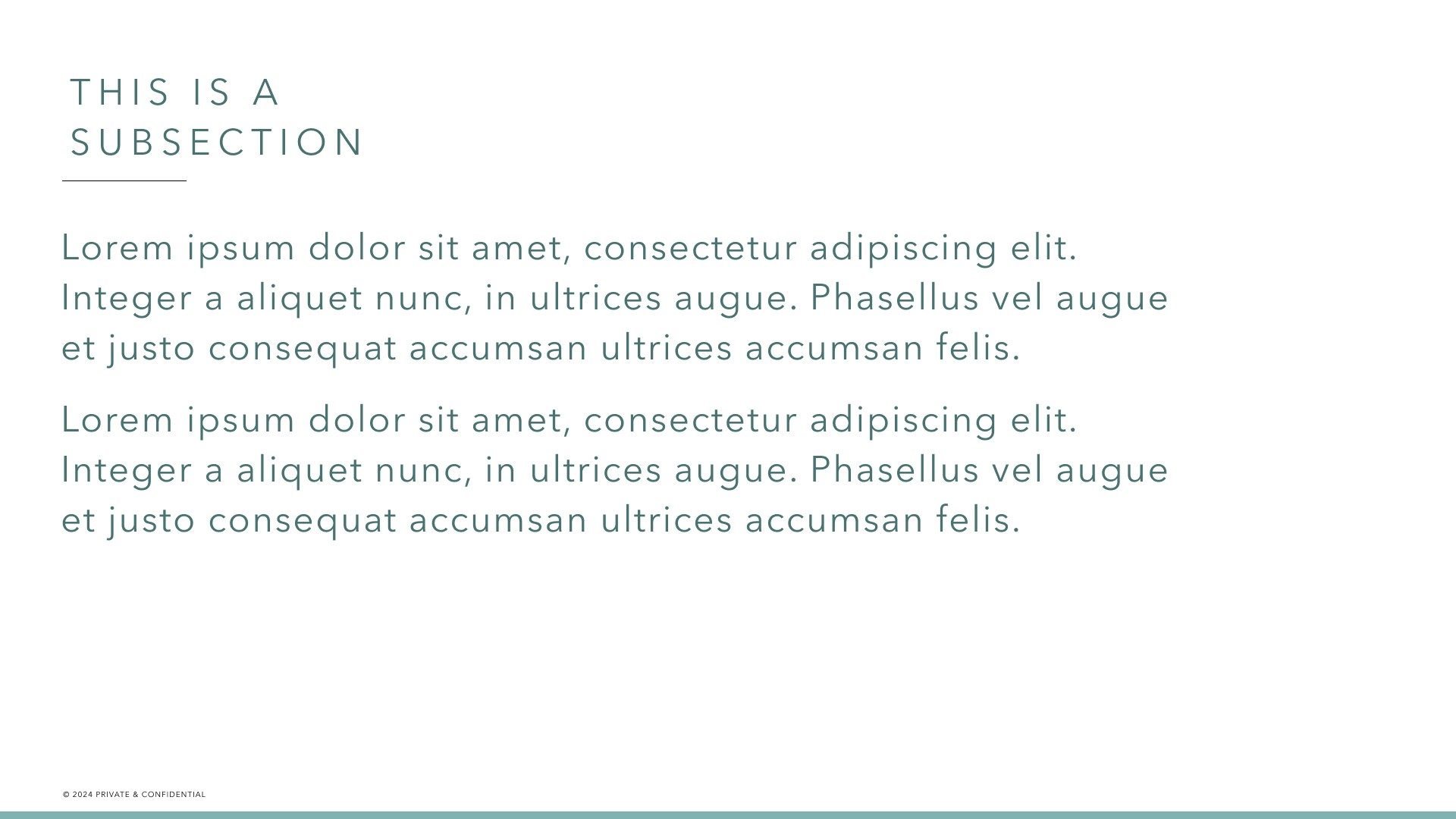 Subsection with body copy