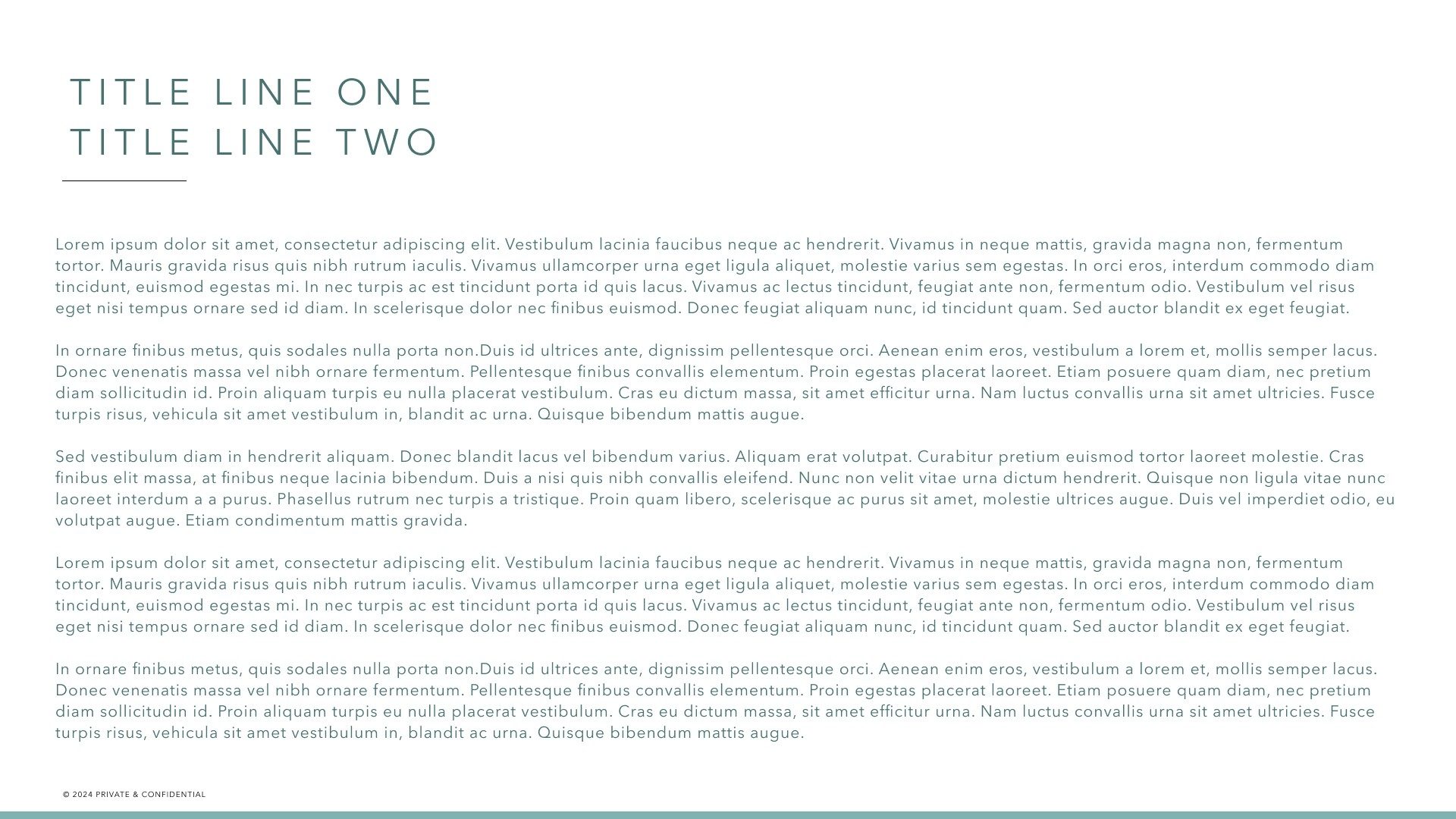 Content, one column