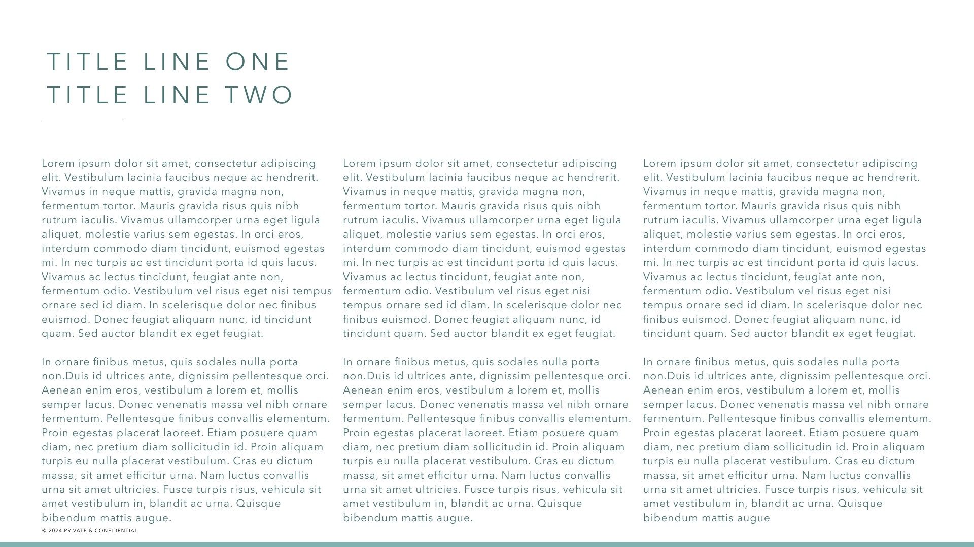 Content, three columns